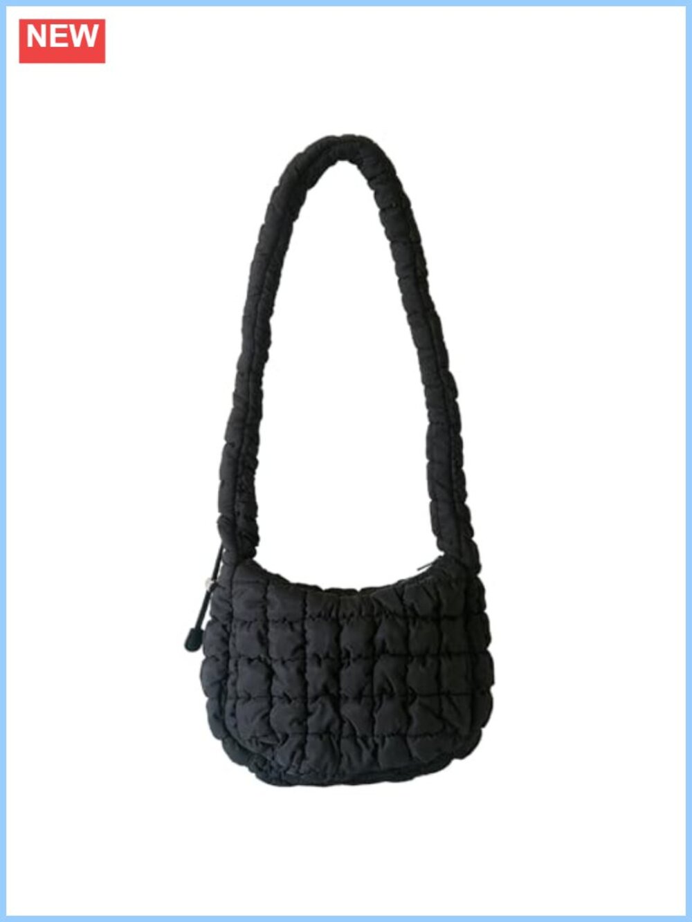 Quilted Puffer Crossbody Bag Nylon Small Hobo Bag for Women